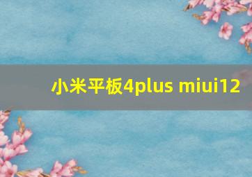 小米平板4plus miui12